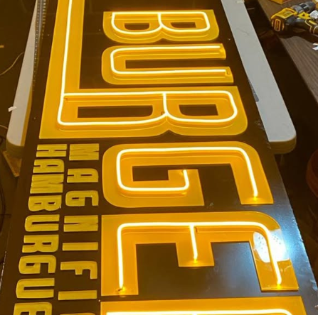 Slay Burger Sign Installation